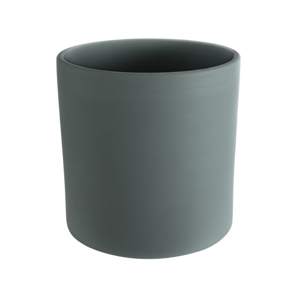 GloboStar® Artificial Garden NAPOLI 20495 Διακοσμητικό Κεραμικό Κασπώ Γλάστρα – Flower Pot Γκρι Μπλε με Χρυσό Φ20 x Υ20cm