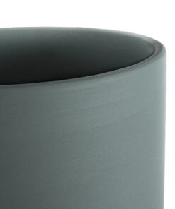 GloboStar® Artificial Garden NAPOLI 20495 Διακοσμητικό Κεραμικό Κασπώ Γλάστρα – Flower Pot Γκρι Μπλε με Χρυσό Φ20 x Υ20cm