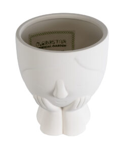 GloboStar® Artificial Garden TOKYO 20496 Διακοσμητικό Κεραμικό Κασπώ Γλάστρα – Flower Pot Λευκό Φ16 x Υ19cm