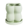 GloboStar® Artificial Garden ATHENA 20499 Διακοσμητικό Κεραμικό Κασπώ Γλάστρα – Flower Pot Πράσινο Ανοιχτό Μ13 x Π13 x Υ14cm
