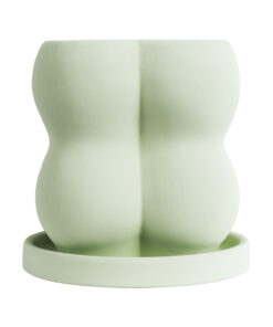 GloboStar® Artificial Garden ATHENA 20499 Διακοσμητικό Κεραμικό Κασπώ Γλάστρα – Flower Pot Πράσινο Ανοιχτό Μ13 x Π13 x Υ14cm