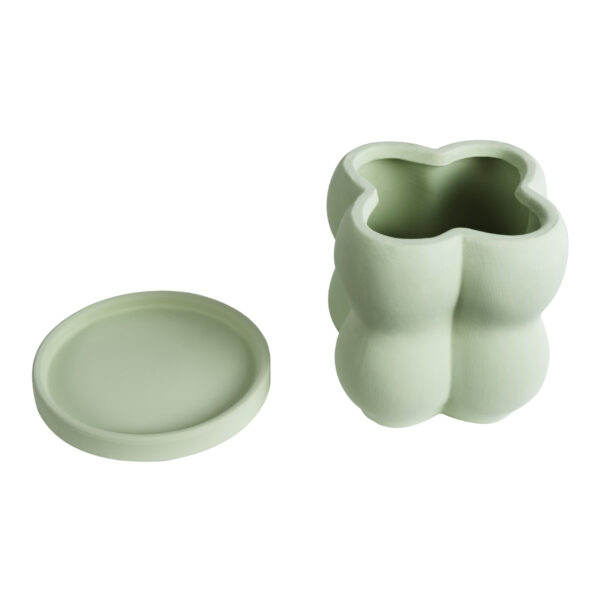 GloboStar® Artificial Garden ATHENA 20499 Διακοσμητικό Κεραμικό Κασπώ Γλάστρα – Flower Pot Πράσινο Ανοιχτό Μ13 x Π13 x Υ14cm