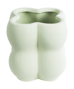 GloboStar® Artificial Garden ATHENA 20499 Διακοσμητικό Κεραμικό Κασπώ Γλάστρα – Flower Pot Πράσινο Ανοιχτό Μ13 x Π13 x Υ14cm