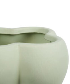 GloboStar® Artificial Garden ATHENA 20499 Διακοσμητικό Κεραμικό Κασπώ Γλάστρα – Flower Pot Πράσινο Ανοιχτό Μ13 x Π13 x Υ14cm