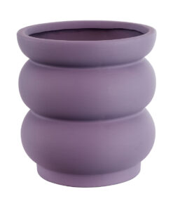 GloboStar® Artificial Garden BOGOTA 20500 Διακοσμητικό Κεραμικό Κασπώ Γλάστρα – Flower Pot Μωβ Φ14 x Υ15cm
