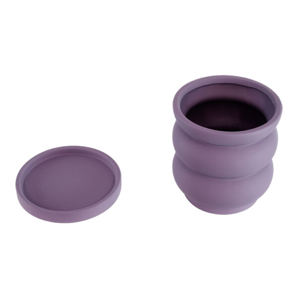 GloboStar® Artificial Garden BOGOTA 20500 Διακοσμητικό Κεραμικό Κασπώ Γλάστρα – Flower Pot Μωβ Φ14 x Υ15cm