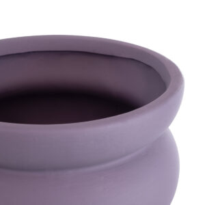 GloboStar® Artificial Garden BOGOTA 20500 Διακοσμητικό Κεραμικό Κασπώ Γλάστρα – Flower Pot Μωβ Φ14 x Υ15cm
