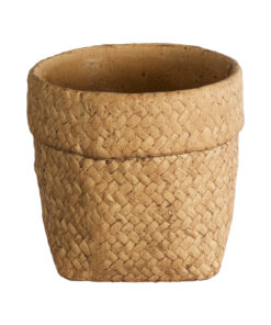 GloboStar® Artificial Garden MENDOZA 20502 Διακοσμητικό Κεραμικό Κασπώ Γλάστρα – Flower Pot Καφέ Φ16.5 x Υ15.5cm