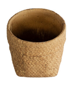 GloboStar® Artificial Garden MENDOZA 20502 Διακοσμητικό Κεραμικό Κασπώ Γλάστρα – Flower Pot Καφέ Φ16.5 x Υ15.5cm