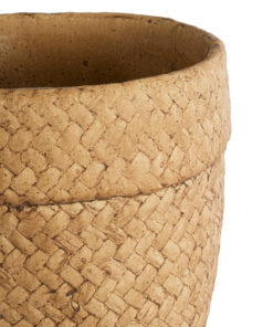 GloboStar® Artificial Garden MENDOZA 20502 Διακοσμητικό Κεραμικό Κασπώ Γλάστρα – Flower Pot Καφέ Φ16.5 x Υ15.5cm