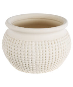 GloboStar® Artificial Garden MORELIA 20510 Διακοσμητικό Κεραμικό Κασπώ Γλάστρα – Flower Pot Μπεζ Φ19 x Υ13cm