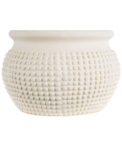 GloboStar® Artificial Garden MORELIA 20510 Διακοσμητικό Κεραμικό Κασπώ Γλάστρα – Flower Pot Μπεζ Φ19 x Υ13cm