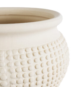 GloboStar® Artificial Garden MORELIA 20510 Διακοσμητικό Κεραμικό Κασπώ Γλάστρα – Flower Pot Μπεζ Φ19 x Υ13cm