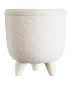 GloboStar® Artificial Garden YUKATAN 20513 Διακοσμητικό Κεραμικό Κασπώ Γλάστρα – Flower Pot Μπεζ Φ16 x Υ17.5cm