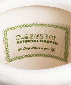 GloboStar® Artificial Garden YUKATAN 20513 Διακοσμητικό Κεραμικό Κασπώ Γλάστρα – Flower Pot Μπεζ Φ16 x Υ17.5cm