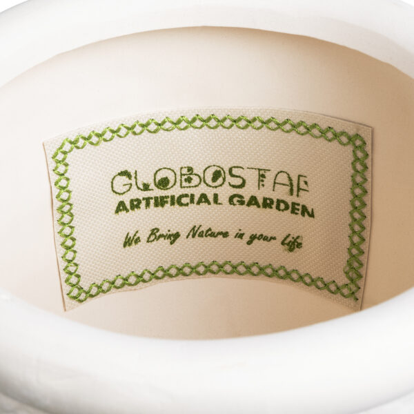 GloboStar® Artificial Garden YUKATAN 20513 Διακοσμητικό Κεραμικό Κασπώ Γλάστρα – Flower Pot Μπεζ Φ16 x Υ17.5cm