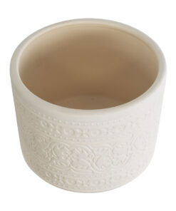 GloboStar® Artificial Garden BERATAN 20514 Διακοσμητικό Κεραμικό Κασπώ Γλάστρα – Flower Pot Λευκό Φ19 x Υ16cm