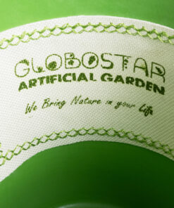 GloboStar® Artificial Garden ASWAN 20515 Διακοσμητικό Κεραμικό Κασπώ Γλάστρα – Flower Pot Λευκό με Πράσινο Φ14 x Υ13cm