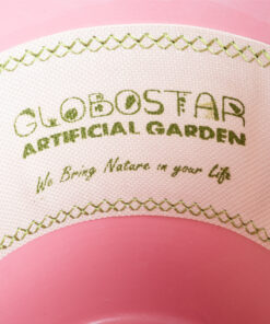 GloboStar® Artificial Garden CAIRO 20516 Διακοσμητικό Κεραμικό Κασπώ Γλάστρα – Flower Pot Λευκό με Ροζ Φ14 x Υ13cm