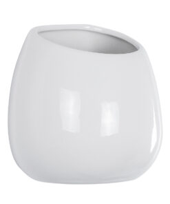 GloboStar® Artificial Garden GRENADA 20537 Διακοσμητικό Κεραμική Γλάστρα Λευκή Φ12 x Υ13