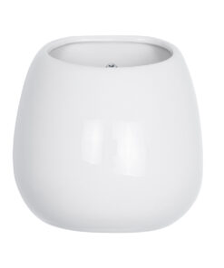 GloboStar® Artificial Garden GRENADA 20537 Διακοσμητικό Κεραμική Γλάστρα Λευκή Φ12 x Υ13