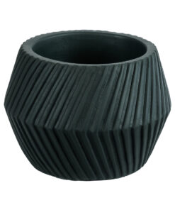 GloboStar® Artificial Garden BARBADOS 20538 Διακοσμητικό Κεραμικό Κασπώ Γλάστρα – Flower Pot Μαύρο Φ11 x Υ8.5cm