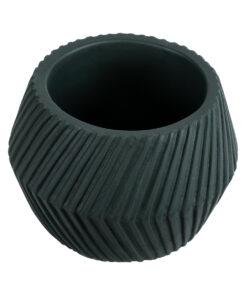 GloboStar® Artificial Garden BARBADOS 20538 Διακοσμητικό Κεραμικό Κασπώ Γλάστρα – Flower Pot Μαύρο Φ11 x Υ8.5cm