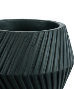 GloboStar® Artificial Garden BARBADOS 20538 Διακοσμητικό Κεραμικό Κασπώ Γλάστρα – Flower Pot Μαύρο Φ11 x Υ8.5cm