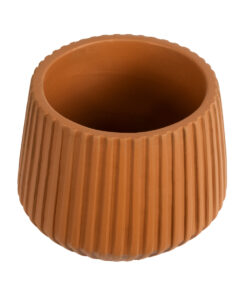 GloboStar® Artificial Garden ZANZIBAR 20539 Διακοσμητικό Κεραμικό Κασπώ Γλάστρα – Flower Pot Κεραμιδί Φ11.5 x Υ9.5cm