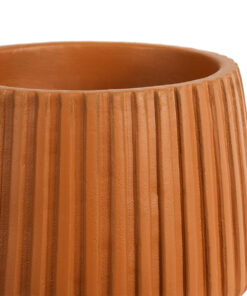 GloboStar® Artificial Garden ZANZIBAR 20539 Διακοσμητικό Κεραμικό Κασπώ Γλάστρα – Flower Pot Κεραμιδί Φ11.5 x Υ9.5cm