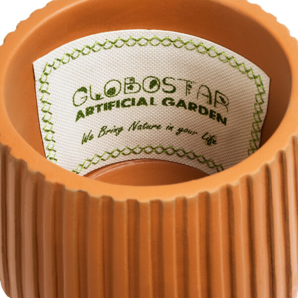GloboStar® Artificial Garden ZANZIBAR 20539 Διακοσμητικό Κεραμικό Κασπώ Γλάστρα – Flower Pot Κεραμιδί Φ11.5 x Υ9.5cm
