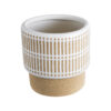 GloboStar® Artificial Garden AMARETTO 20543 Διακοσμητικό Κεραμικό Κασπώ Γλάστρα – Flower Pot Μπεζ με Λευκό Φ11 x Υ11cm