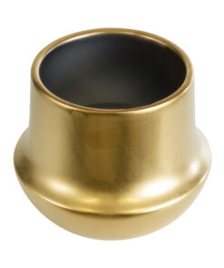 GloboStar® Artificial Garden KERKYRA 20547 Διακοσμητικό Κεραμικό Κασπώ Γλάστρα – Flower Pot Χρυσό Φ15 x Υ12.5cm