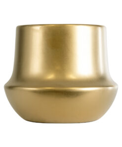 GloboStar® Artificial Garden KERKYRA 20547 Διακοσμητικό Κεραμικό Κασπώ Γλάστρα – Flower Pot Χρυσό Φ15 x Υ12.5cm