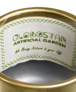 GloboStar® Artificial Garden KERKYRA 20547 Διακοσμητικό Κεραμικό Κασπώ Γλάστρα – Flower Pot Χρυσό Φ15 x Υ12.5cm