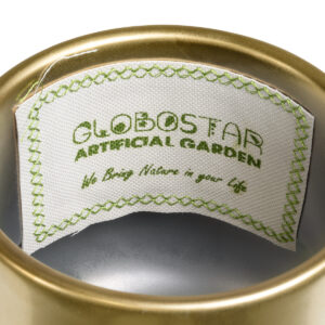 GloboStar® Artificial Garden KERKYRA 20547 Διακοσμητικό Κεραμικό Κασπώ Γλάστρα – Flower Pot Χρυσό Φ15 x Υ12.5cm