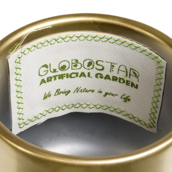 GloboStar® Artificial Garden KERKYRA 20547 Διακοσμητικό Κεραμικό Κασπώ Γλάστρα – Flower Pot Χρυσό Φ15 x Υ12.5cm