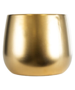 GloboStar® Artificial Garden SIDNEY 20548 Διακοσμητικό Κεραμικό Κασπώ Γλάστρα – Flower Pot Χρυσό Φ16 x Υ13cm