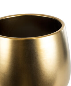 GloboStar® Artificial Garden SIDNEY 20548 Διακοσμητικό Κεραμικό Κασπώ Γλάστρα – Flower Pot Χρυσό Φ16 x Υ13cm