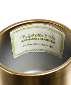 GloboStar® Artificial Garden SIDNEY 20548 Διακοσμητικό Κεραμικό Κασπώ Γλάστρα – Flower Pot Χρυσό Φ16 x Υ13cm