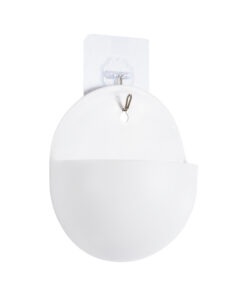 GloboStar® Artificial Garden LYON 20551 Διακοσμητικό Πλαστικό Κασπώ Γλάστρα – Flower Pot Λευκό Μ12 x Π6 x Υ13.5cm