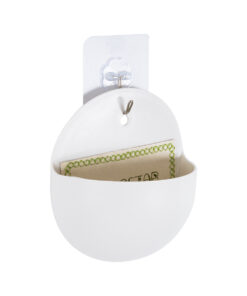 GloboStar® Artificial Garden LYON 20551 Διακοσμητικό Πλαστικό Κασπώ Γλάστρα – Flower Pot Λευκό Μ12 x Π6 x Υ13.5cm