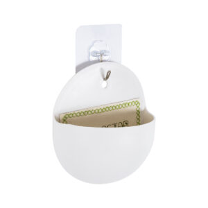 GloboStar® Artificial Garden LYON 20551 Διακοσμητικό Πλαστικό Κασπώ Γλάστρα – Flower Pot Λευκό Μ12 x Π6 x Υ13.5cm