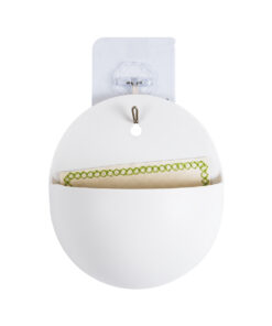 GloboStar® Artificial Garden LYON 20551 Διακοσμητικό Πλαστικό Κασπώ Γλάστρα – Flower Pot Λευκό Μ12 x Π6 x Υ13.5cm