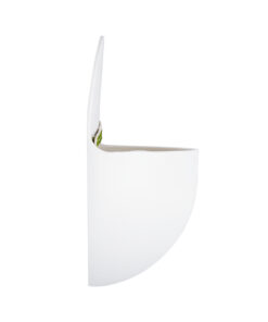 GloboStar® Artificial Garden LYON 20551 Διακοσμητικό Πλαστικό Κασπώ Γλάστρα – Flower Pot Λευκό Μ12 x Π6 x Υ13.5cm