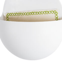 GloboStar® Artificial Garden LYON 20551 Διακοσμητικό Πλαστικό Κασπώ Γλάστρα – Flower Pot Λευκό Μ12 x Π6 x Υ13.5cm