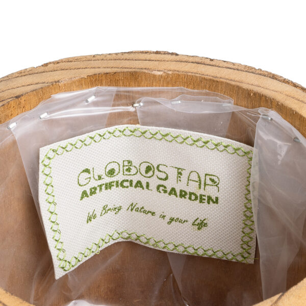 GloboStar® Artificial Garden JAMAICA 20553 Διακοσμητικό Ξύλινο Κασπώ Γλάστρα – Flower Pot Καφέ Φ18 x Υ38cm