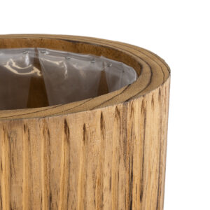 GloboStar® Artificial Garden JAMAICA 20554 Διακοσμητικό Ξύλινο Κασπώ Γλάστρα – Flower Pot Καφέ Φ22 x Υ46cm