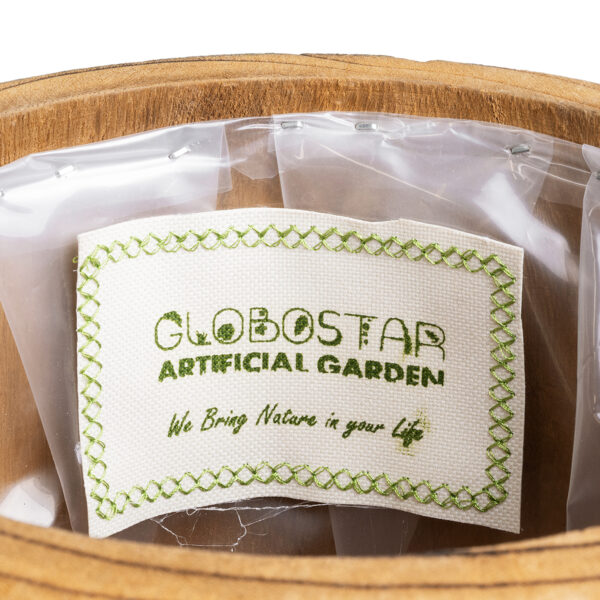 GloboStar® Artificial Garden JAMAICA 20554 Διακοσμητικό Ξύλινο Κασπώ Γλάστρα – Flower Pot Καφέ Φ22 x Υ46cm