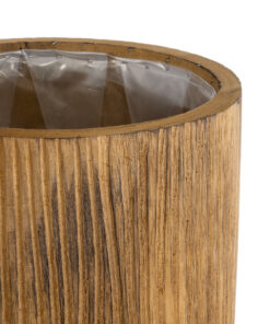 GloboStar® Artificial Garden JAMAICA 20555 Διακοσμητικό Ξύλινο Κασπώ Γλάστρα – Flower Pot Καφέ Φ27 x Υ61cm